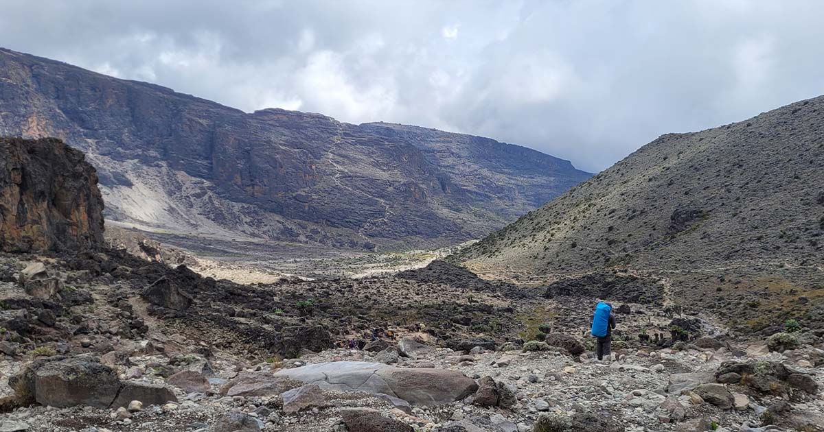 A view for Barranco Wall, on the way to Barranco Valley