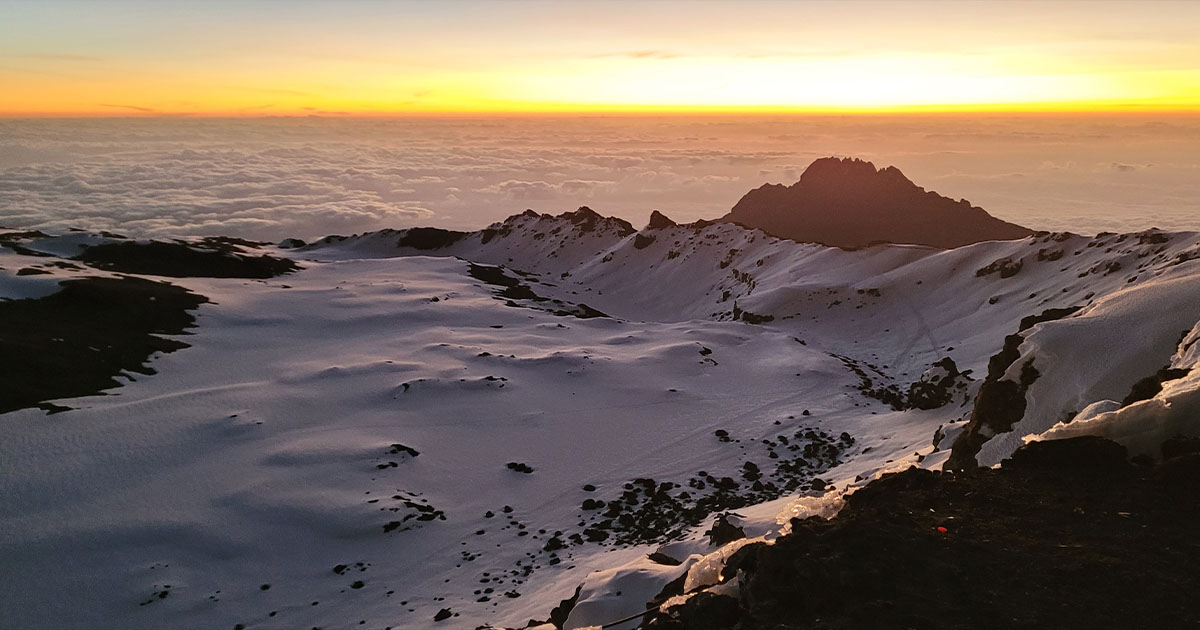 The view for Kibu Peak and crater